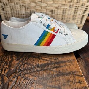 Gola Women's Coaster Rainbow Drop Off White Multi Sneakers CLA671 Size 7